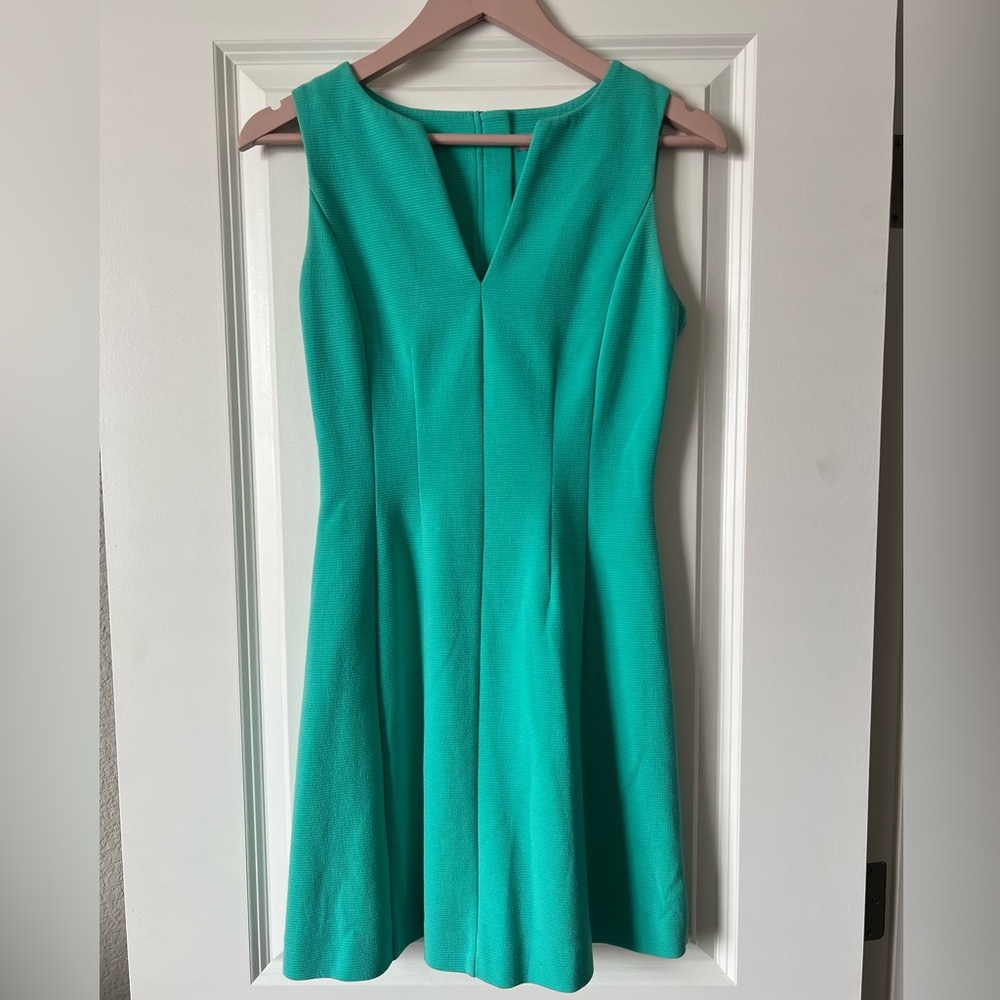 Lilly Pulitzer Women's Dress Brielle Turquoise Lined Zipper Fit Flare XS
